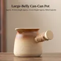 Traditional ceramic side-handle tea pot in beige brown finish with 900ml capacity - 30oz / Dadu Jar Pot (Brown Gradient) / 19.4cmx11.6cm