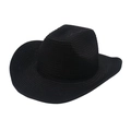 Chapeau de soleil tressé noir classique à larges bords avec bords relevés mixte - Taille unique / Noir