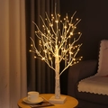 Lampada LED a forma di betulla con luci calde su tavolo per decorazione d'interni - Luce fissa / 2 Pezzi/Set