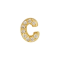 Classic 18k gold plated letter C pendant with micro-pave cubic zirconia on white background - Letter C