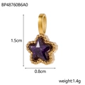 Detailed view of purple star zircon pendant with gold beaded frame showing 1.5cm height - BP48760B6A0-Dark Purple Star Pendant