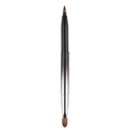 Details des einziehbaren Doppel-Make-up-Pinsels mit Synthetikborsten und Metall-Farbverlauf - Doppelendiger Lippenpinsel / Farbverlauf Schwarz