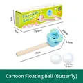 Cartoon butterfly wooden floating blow ball toy set with white foam balls and green box - Butterfly Style
