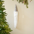 Gnomo navideño colgante de 70cm con gorro gris y nariz luminosa para decoración festiva - 70cm / Terciopelo Gris Pequeño