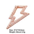 Rose gold lightning bolt connector with micro-pave zircons for DIY jewelry making - Style 50: Copper Micro-set Zircon Connecting Clasp