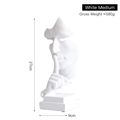 Modern white resin Silence is Golden sculpture in medium size, height 27cm - Silence Is Gold - Medium (White)