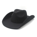 Classic black wool felt cowboy hat with a wide brim and structured crown in western style - M (56-59cm) / Black