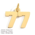 Ciondolo minimalista numero 77 in acciaio inossidabile finitura oro 14K per collane - Numero 77 / Oro