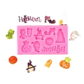Pink Halloween silicone mold with pumpkin, ghost, and mummy shapes for DIY baking - 1# Halloween Elements / Pink