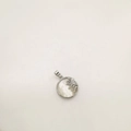 Ronde zilveren zonnehanger met natuurlijke parelmoer inleg en een handige sluiting - Zilver-Witte Schelp