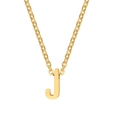Elegant gold titanium steel necklace featuring a polished uppercase letter J pendant - Letter J / Gold