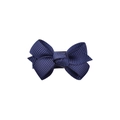 Handmade navy blue grosgrain ribbon bow hair clip with ribbed texture for kids - Navy Blue (1)
