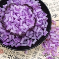 Purple cylindrical bamboo-shaped glass beads with gold speckled patterns for DIY jewelry - Soft Purple (Ink Wash 6x12mm)