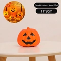 Halloween orange jack-o'-lantern pumpkin lamp with sound effect, size 11x9cm decor - 11*9cm / With Sound Effect