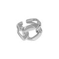 Minimalistischer S925 Silberring im breiten Ketten-Design mit verstellbarer Öffnung - Einstellbar Offen / Weißgold