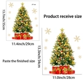 Christmas tree and gold snowflake wall decal layout showing 35x29cm sheet dimensions - Style JDT-A44 (Gold Star Christmas Tree)