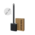 Brosse de toilette murale en silicone gris et noir avec son emballage de qualité - Noir Amélioré