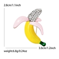 Cute banana fruit brooch with pink peel and yellow flesh including product size dimensions - Pink