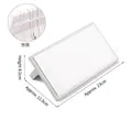 White faux leather jewelry display ramp for 10 necklaces with anti-slip back hooks - Horizontal Chain Stand (White & Silver)
