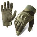 Tactical full finger touchscreen gloves in army green with hard knuckle protection - M / Z910 / Army Green