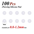 100pcs 4mm piercing silicone pads for 0.8-1.2mm bars to prevent bumps and friction - 4mm-100Pcs / Nude
