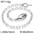 Silver skull head punk chain for jeans featuring a robust stainless steel lobster clasp - Style C Skull Buckle (60cm)