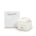 Elegant white jewelry gift set featuring a drawer box with flowers and matching gift bag - Rose Jewelry Gift Box Set
