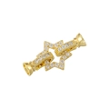 Chiusura a stella in oro 18 carati con zirconi per creazione di gioielli e collane - Oro (VK222 Stella)