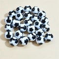 Black and white football soccer ball acrylic beads for DIY jewelry making sets - 12mm Football White Background Black Block