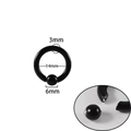 Black stainless steel captive bead ring 3mm gauge with 14mm inner diameter for piercings - 3x14x6mm / Black