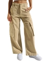 Détail d'un pantalon cargo kaki montrant la texture sergée et la poche à rabat utile - Khaki