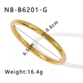 Detaillierte Maße des hohl gewebten Edelstahl-Armreifens in Gold-Finish - Goldspirale Twist Stil (NB-B6201-G)