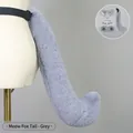 Gray plush fox ears and tail cosplay set with adjustable belt and collar - One Size / Meow Fox Tail-Grey