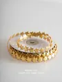 Nastro a stella dorato 10m per decoro natalizio, 12mm larghezza, 25g tessuto metallo - Nastro di Natale E (Catena di Stelle Dorate)