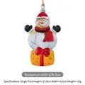 Handcrafted metal snowman in gift box ornament for Christmas tree decoration - Snowman with Gift Box