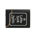 Gothic punk Little Book of Spells crossbody chain bag in black pebbled leather style - Little Book of Spells Style (Black 3)