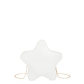 Chic white star-shaped crossbody bag with gold chain strap for women in 2025 fashion style - White