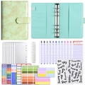 A6 mint green crocodile texture budget binder with zipper envelopes and budget sheets - Luxury Set - Green Crocodile