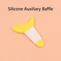Yellow silicone eye makeup tool for eyeliner and mascara application aid - Long Handle / Yellow