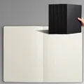 A5 grid notebook with black card cover and 72 pages for student exercise and journaling - A5 Grid Black Card Style