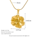18K PVD vergulde 304 roestvrijstalen bloemenhanger ketting met 45cm lengte - Zonblad Vorm (PJ30)