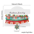 Weihnachtliches Perlenarmband Set mit Weihnachtsmann und grünem Schneeflockenanhänger - 6 Schichten-Grüne Schneeflocke-Emaille