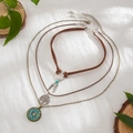 Collier bohème multicouche avec œil protecteur, arbre de vie et pendentifs en bronze - Collier-Ensemble de 3 Pièces