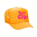Cappellino trucker arancione con stampa Take It Easy e rete traspirante per protezione solare - Taglia unica / Arancione