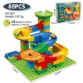 Circuit de billes DIY de 88 pièces avec rails en plastique colorés et sphères - Ensemble de 88 Pièces (NO.063)