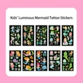Leuchtende Meerjungfrau-Tattoos für Kinder, 10er Set Glow in the Dark Ozean Motive - Y Leuchtend Meerjungfrau Set (10 Blatt)