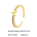 Verstellbarer 14K vergoldeter offener Ring mit Buchstabe A und Zirkonia Besatz - Buchstabe A