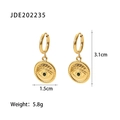 18K vergoldete Edelstahl Ohrringe mit bösem Blick Anhänger und grünem Zirkon - Gold