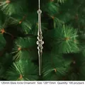 Clear 120mm icicle drop ornament for Christmas tree, 100 pieces per pack bulk set - 120mm Double Pointed Icicle / 100 Pcs/Pack