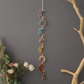 Handmade Tree of Life crystal moon pendant with seven-color stones and crystal tassels - Smile Dimple Seven Rings